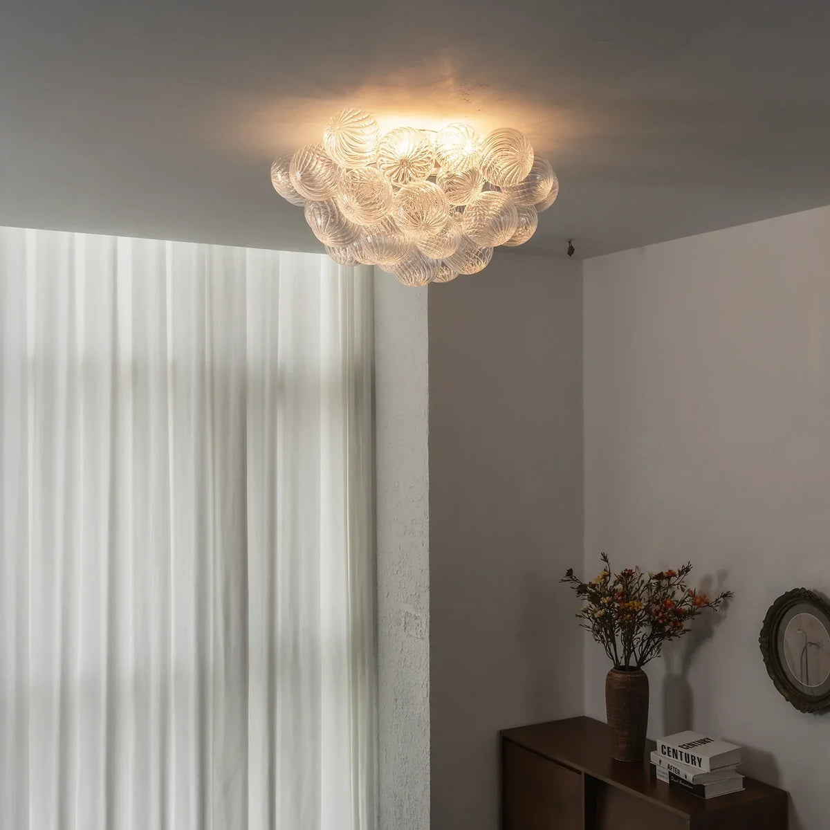 Bubble Texture Glass Ball Ceiling Light – Glass detail 6