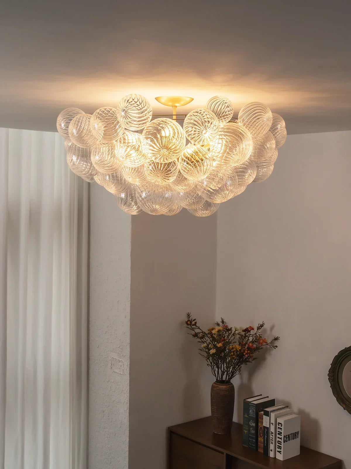 Bubble Texture Glass Ball Ceiling Light – Glass detail 13