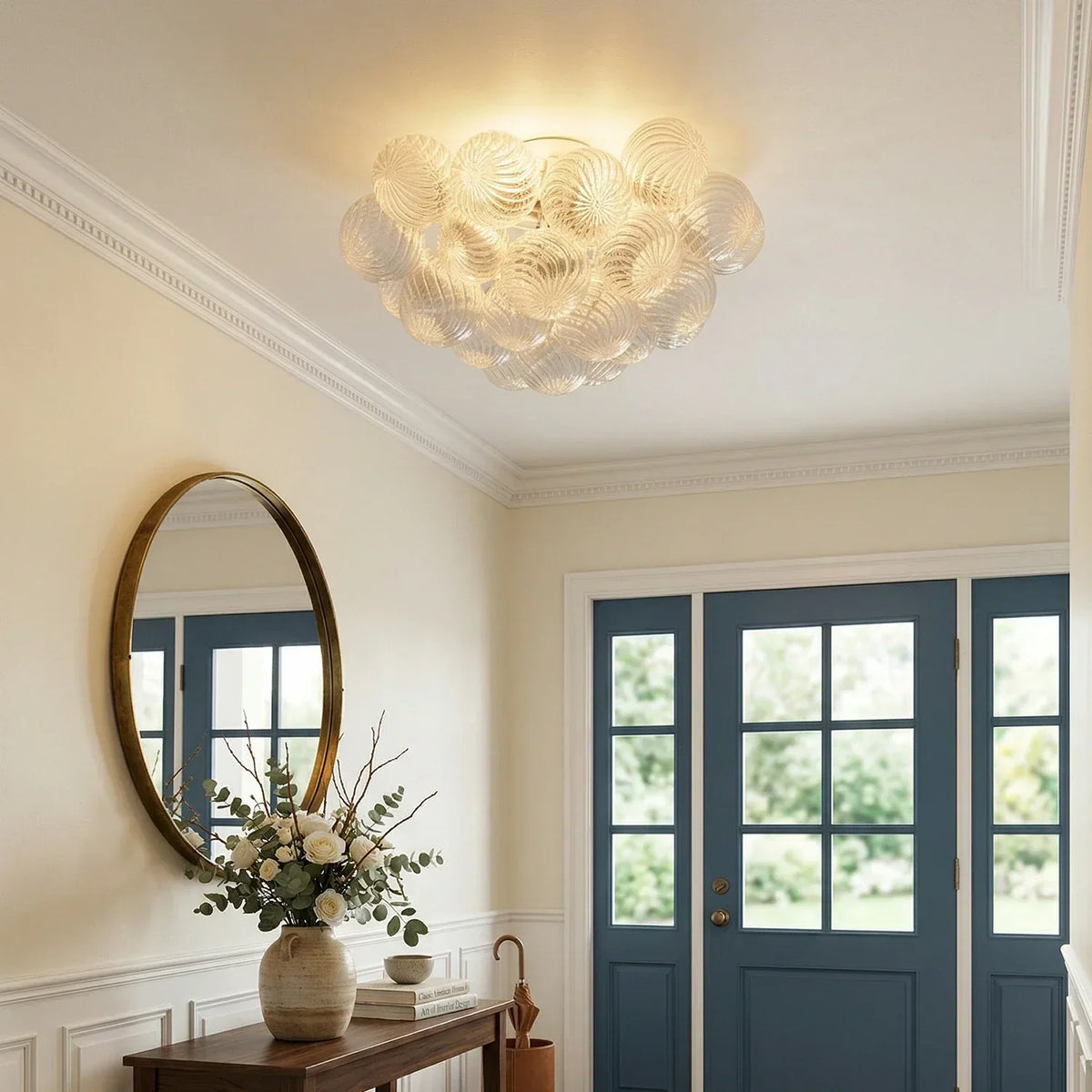 Bubble Texture Glass Ball Ceiling Light – Glass detail 3