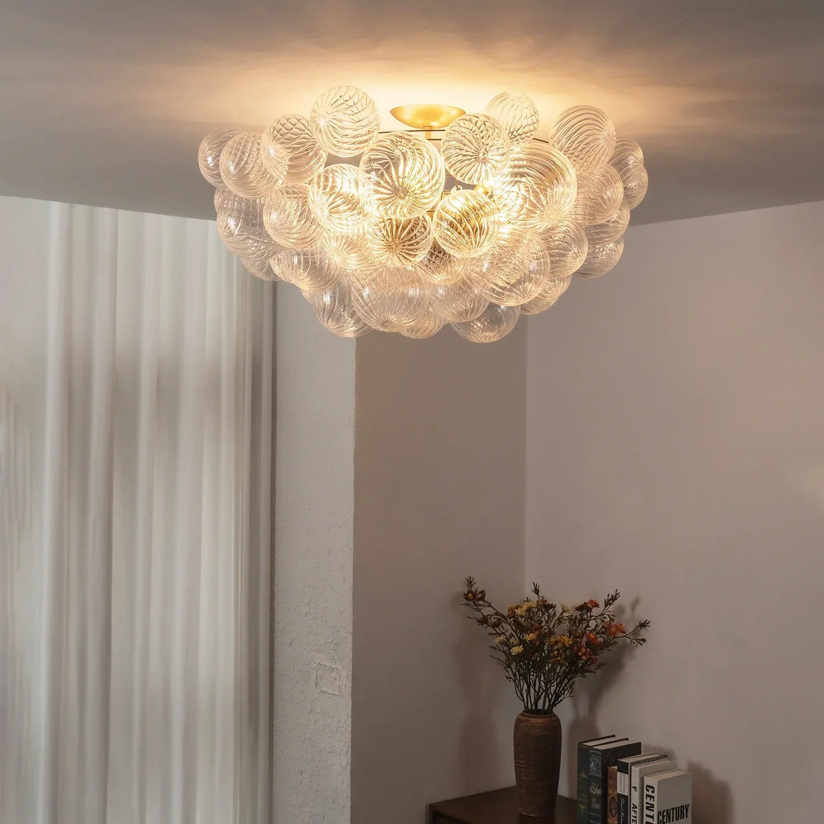 Bubble Texture Glass Ball Ceiling Light – Glass detail 7
