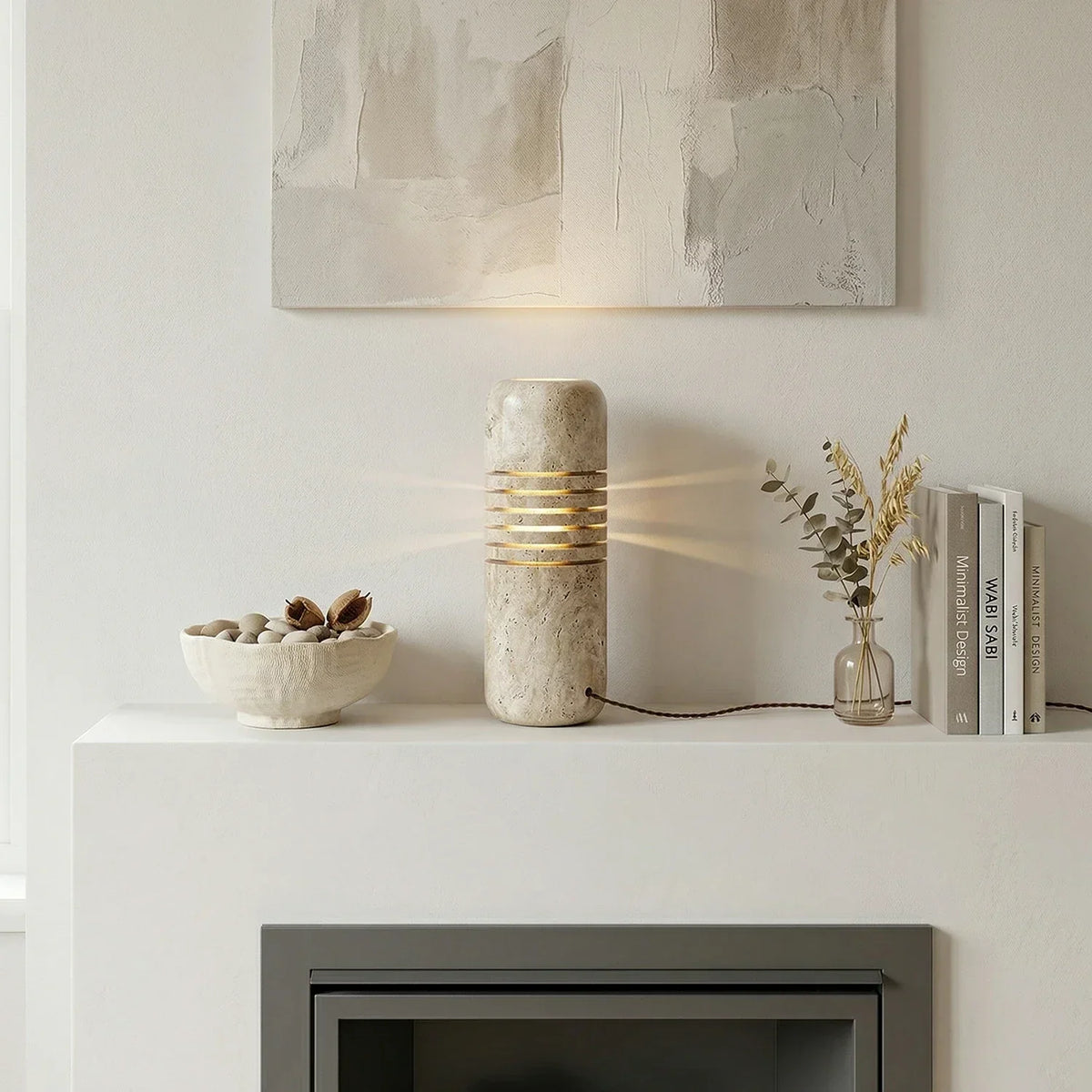Bucket Stone Travertine Table Lamp – Travertine detail 10