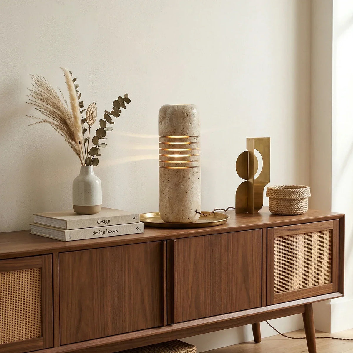 Bucket Stone Travertine Table Lamp – Travertine detail 2