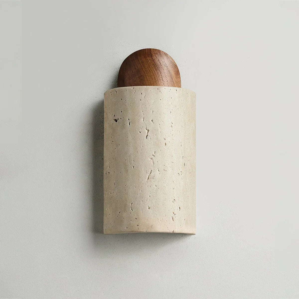 Caldara Capsule-Shaped Travertine Wall Lamp – Travertine detail 11