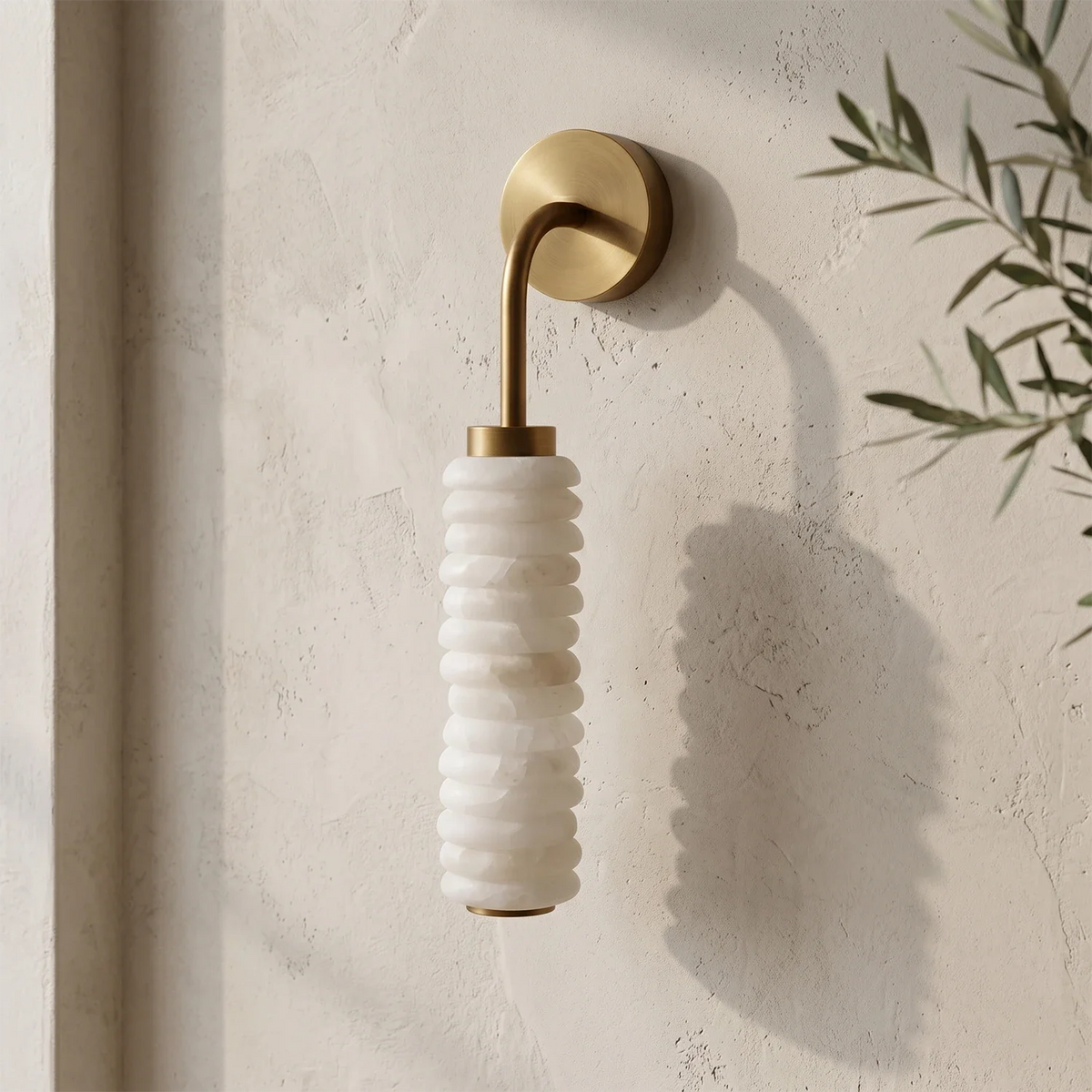 Calla Cylinder Alabaster Wall Lamp – Alabaster detail 10