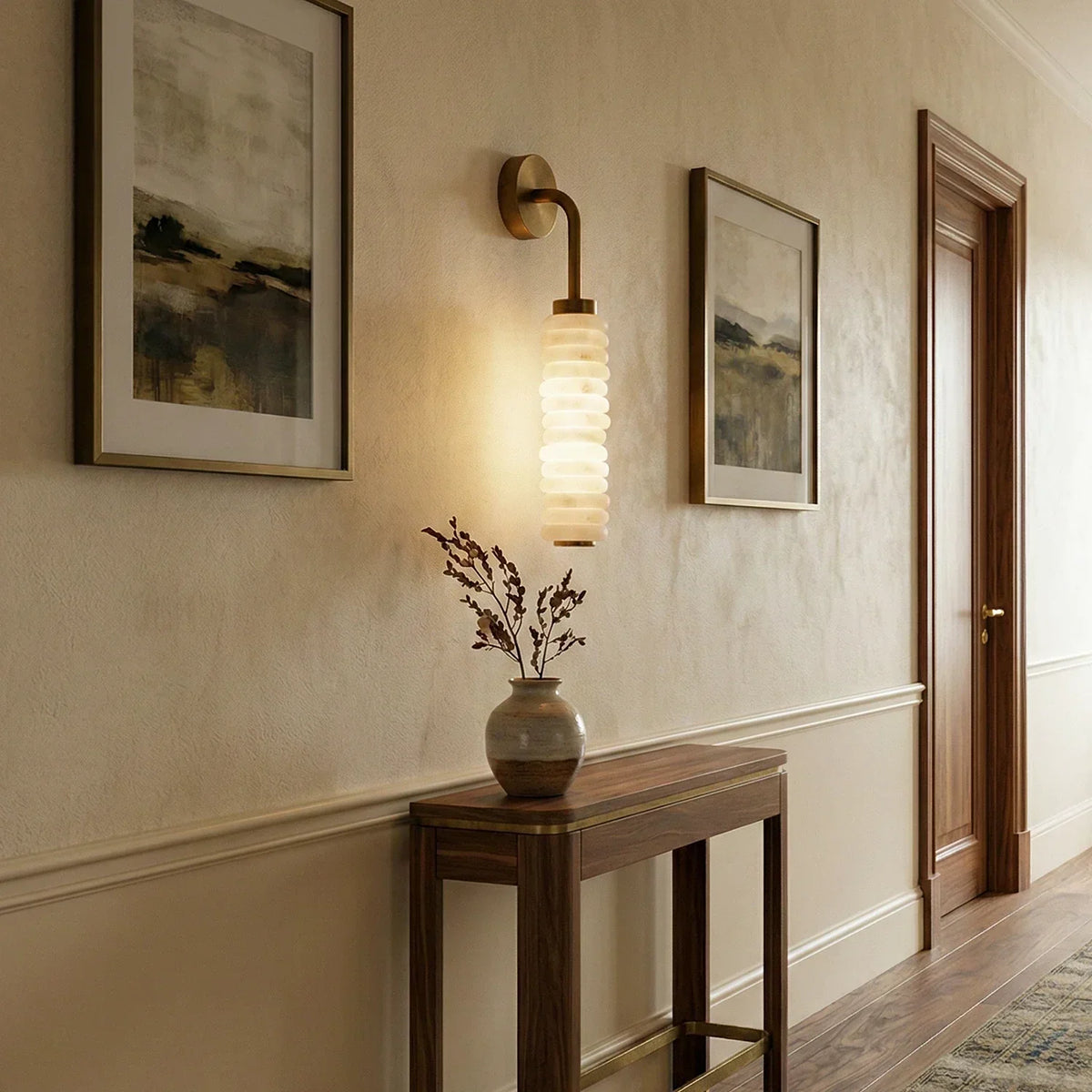 Calla Cylinder Alabaster Wall Lamp – Alabaster detail 4