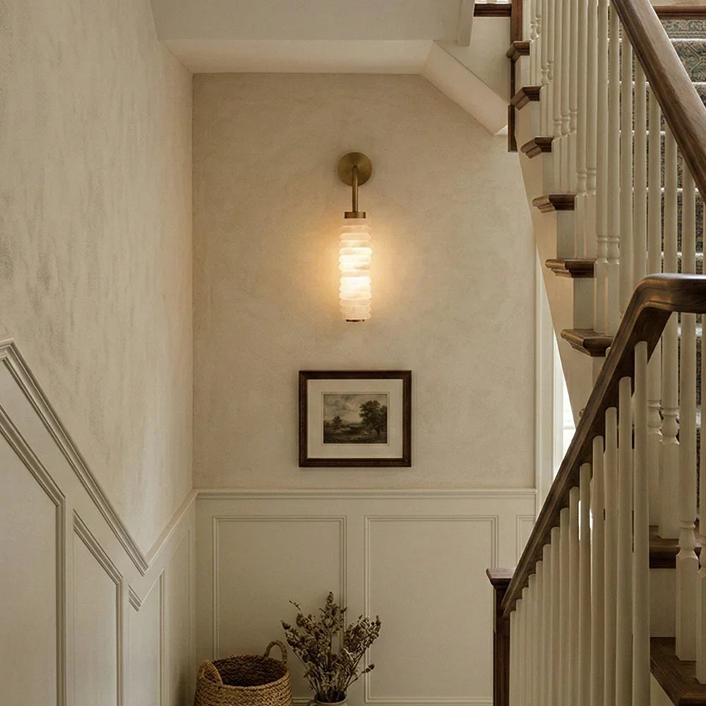 Calla Cylinder Alabaster Wall Lamp – Alabaster detail 7