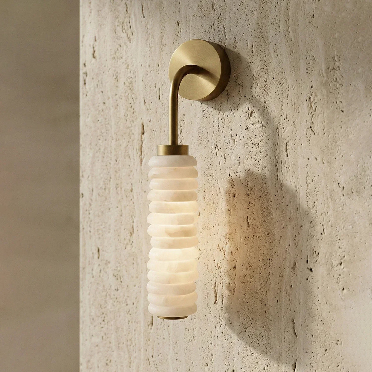 Calla Cylinder Alabaster Wall Lamp – Alabaster detail 9
