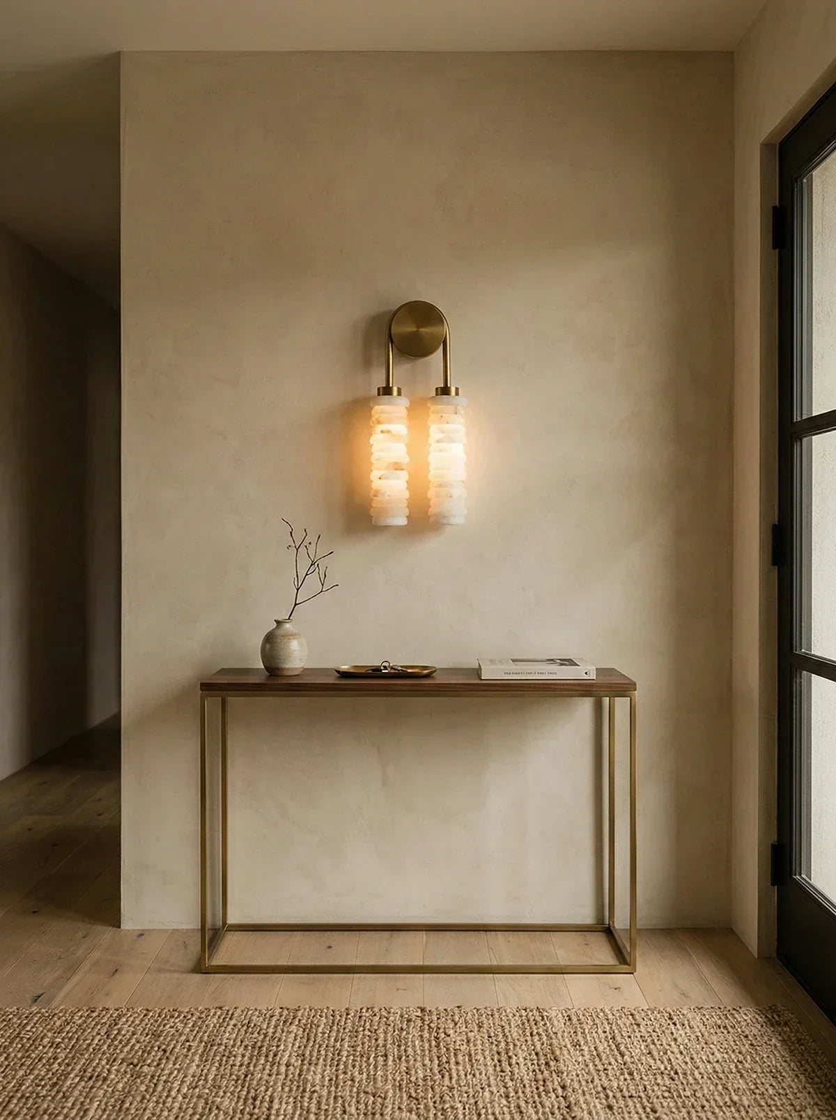 Calla Ribbed Alabaster Wall Sconce – Alabaster detail 12