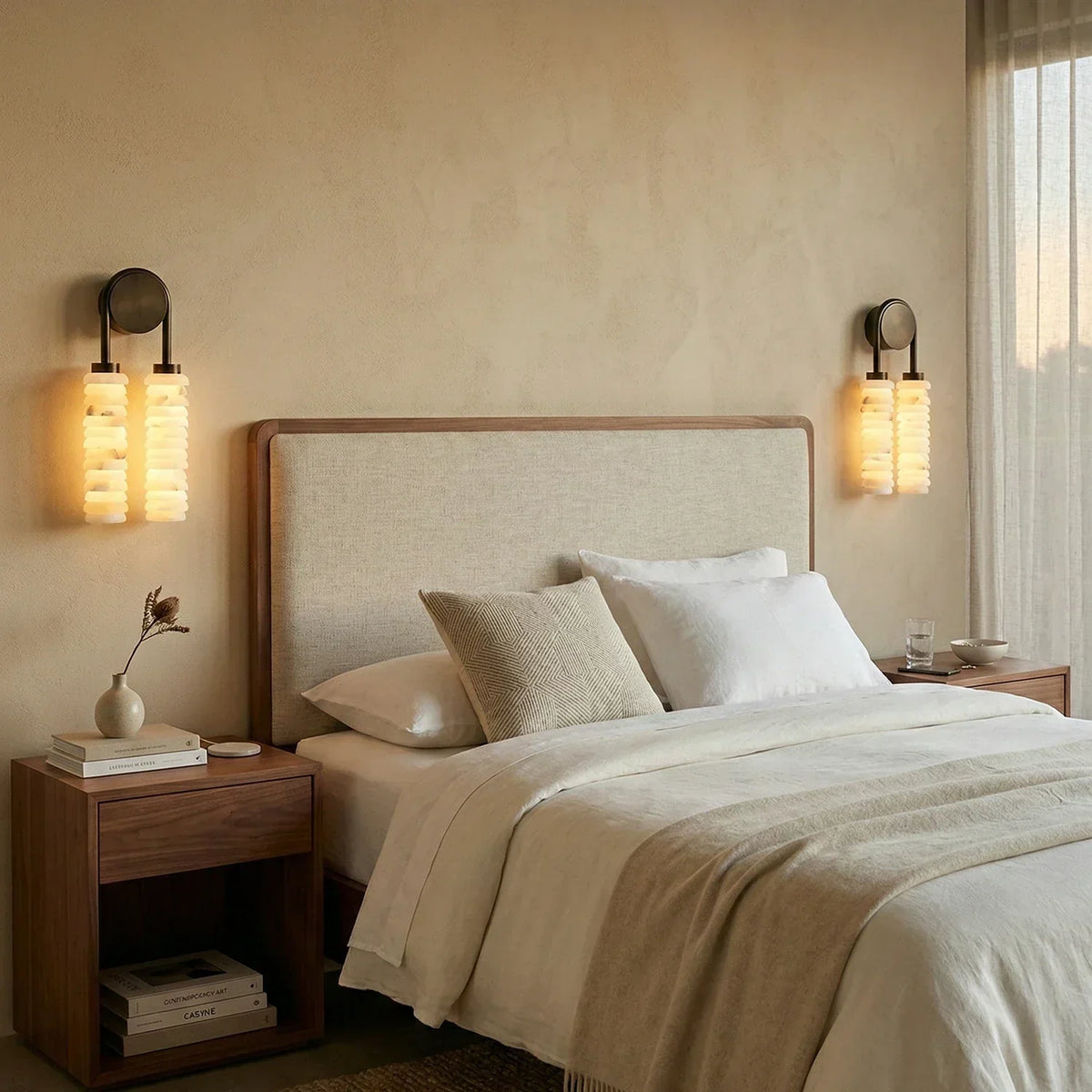 Calla Ribbed Alabaster Wall Sconce – Alabaster detail 11
