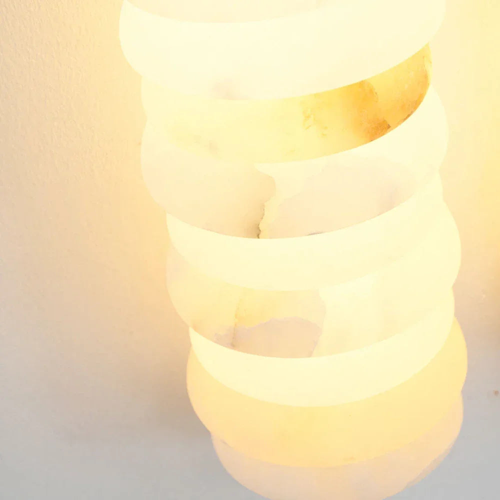 Calla Ribbed Alabaster Wall Sconce – Alabaster detail 15