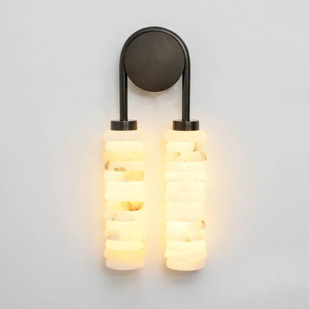 Calla Ribbed Alabaster Wall Sconce – Alabaster detail 19
