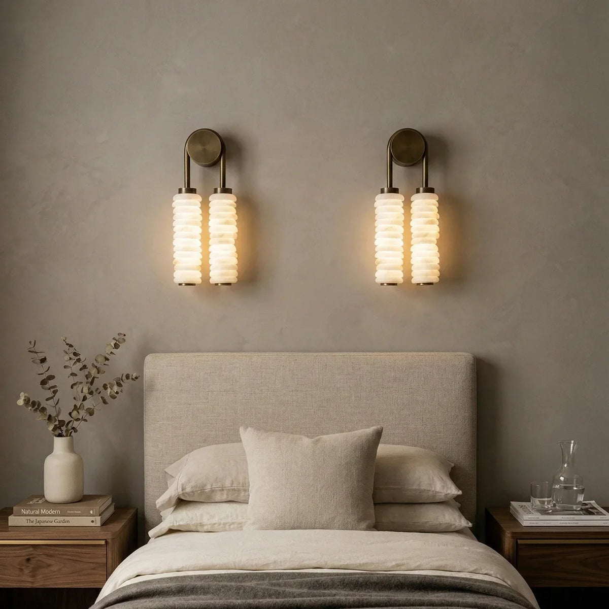 Calla Ribbed Alabaster Wall Sconce – Alabaster detail 10