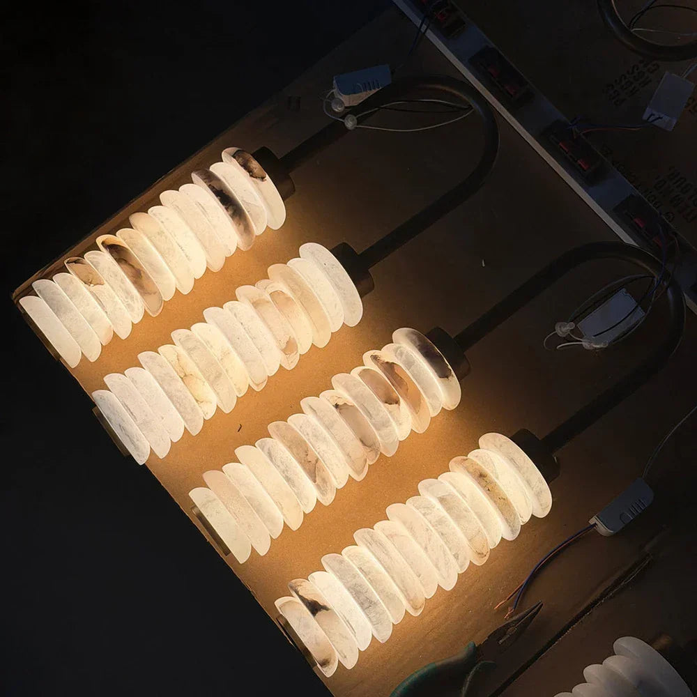 Calla Ribbed Alabaster Wall Sconce – Alabaster detail 17