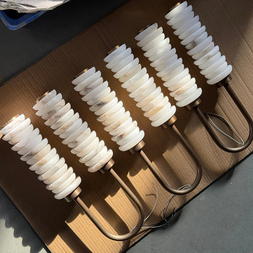 Calla Ribbed Alabaster Wall Sconce – Alabaster detail 16