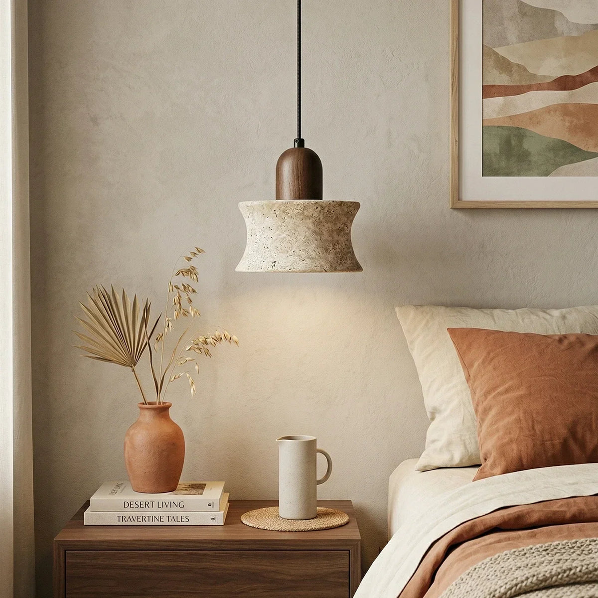 Calviero Travertine Pendant Light – Travertine detail 2