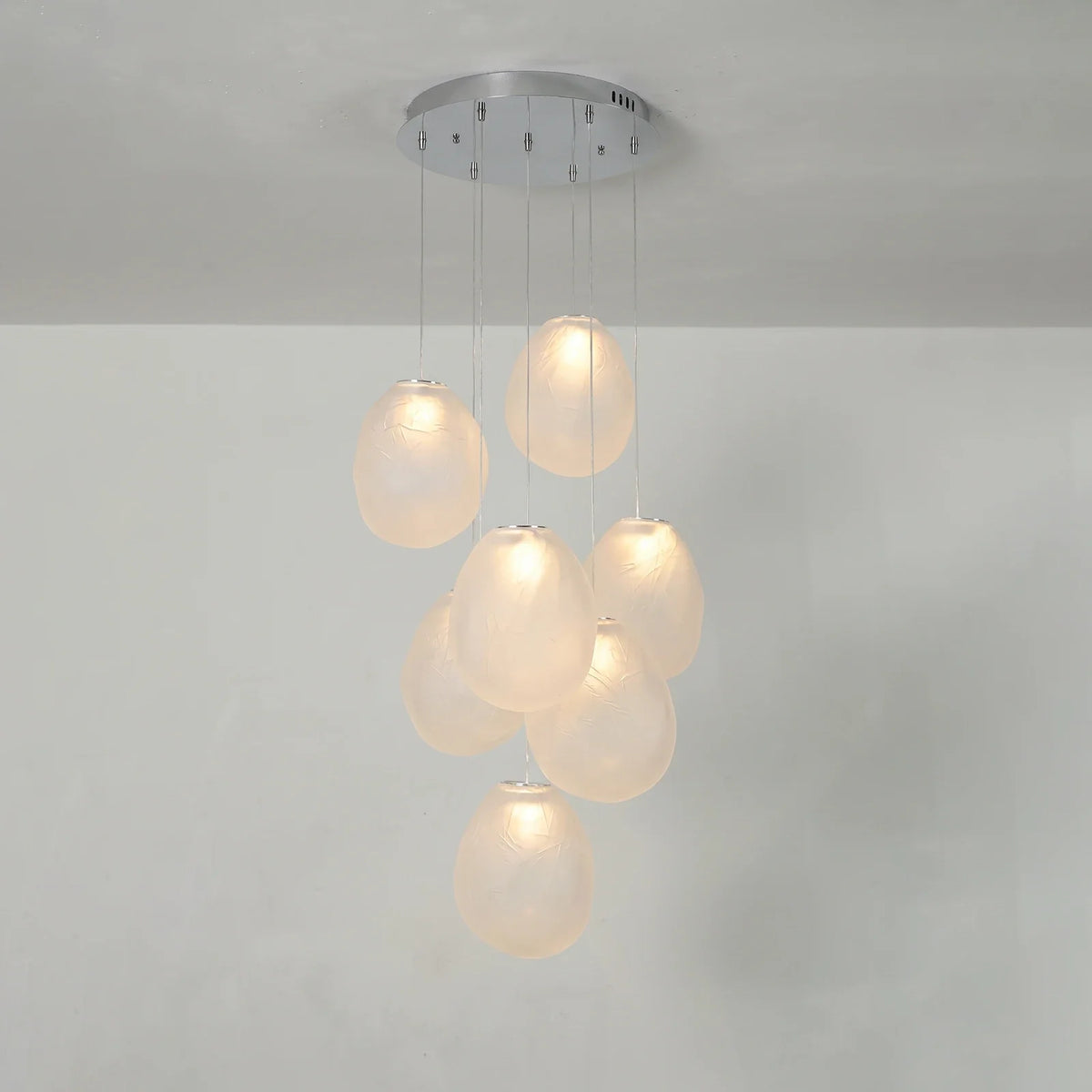 Calyra Textured Glass Pebble Chandelier – Glass detail 30