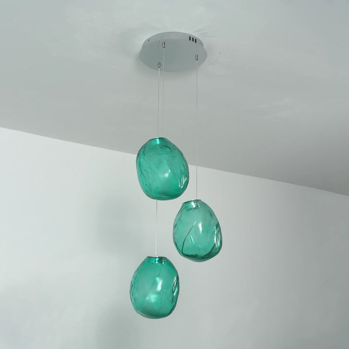 Calyra Textured Glass Pebble Chandelier – Glass detail 20