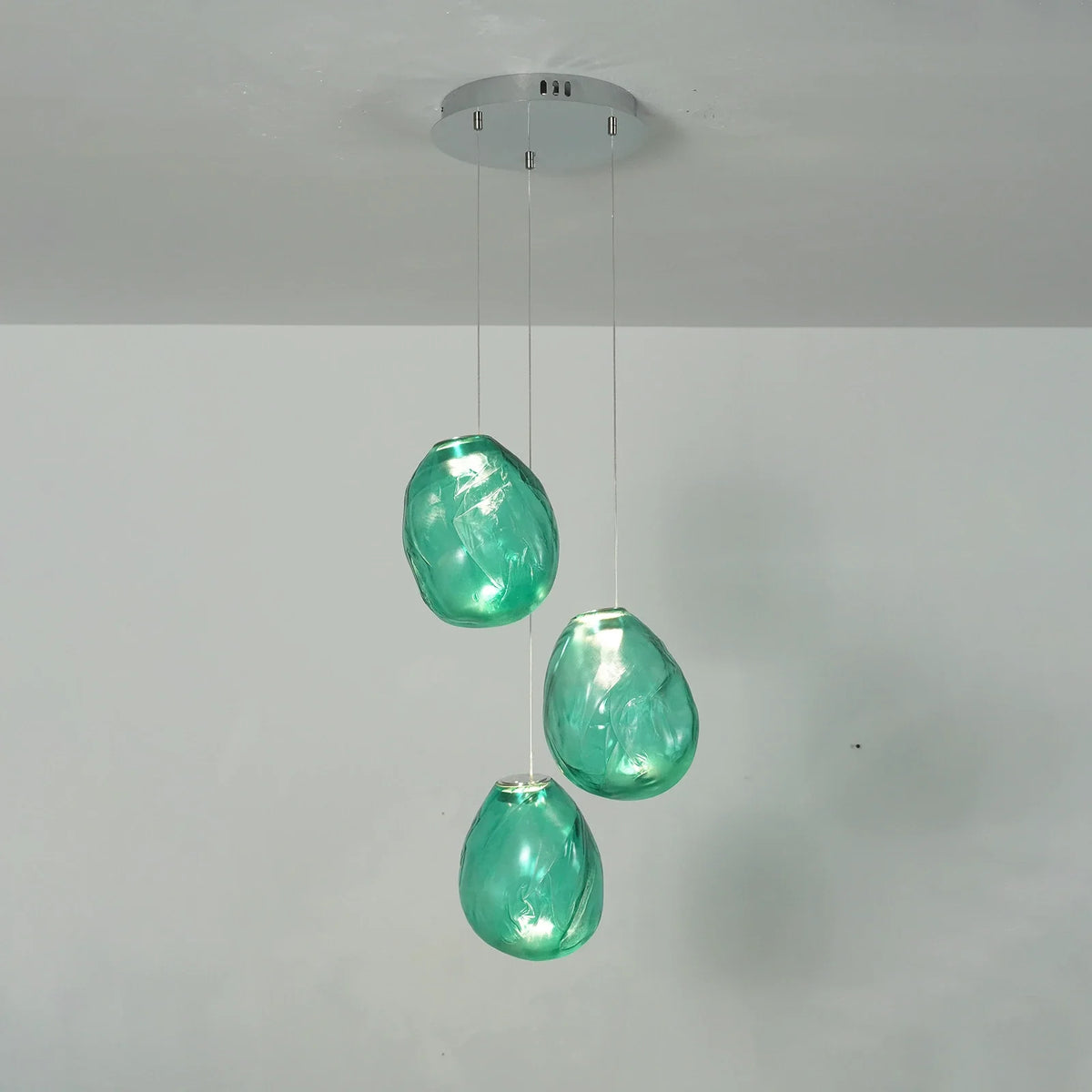 Calyra Textured Glass Pebble Chandelier – Glass detail 17