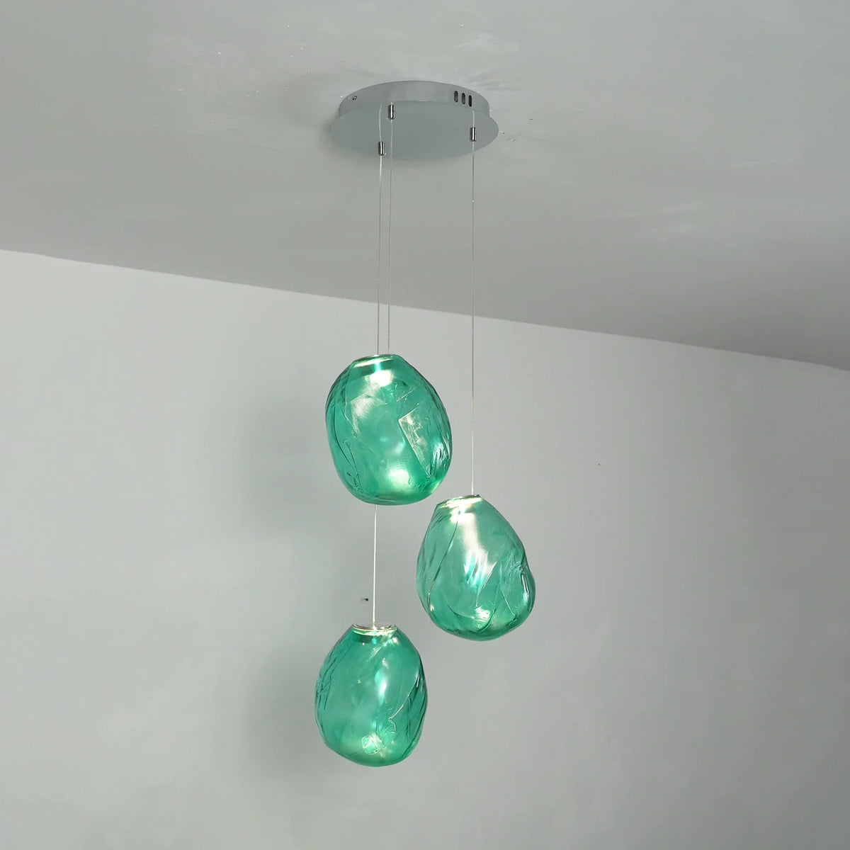 Calyra Textured Glass Pebble Chandelier – Glass detail 18