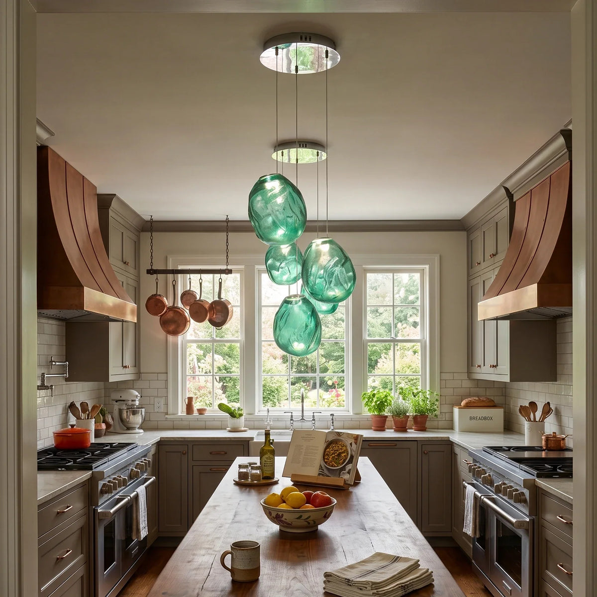 Calyra Textured Glass Pebble Chandelier – Glass detail 10
