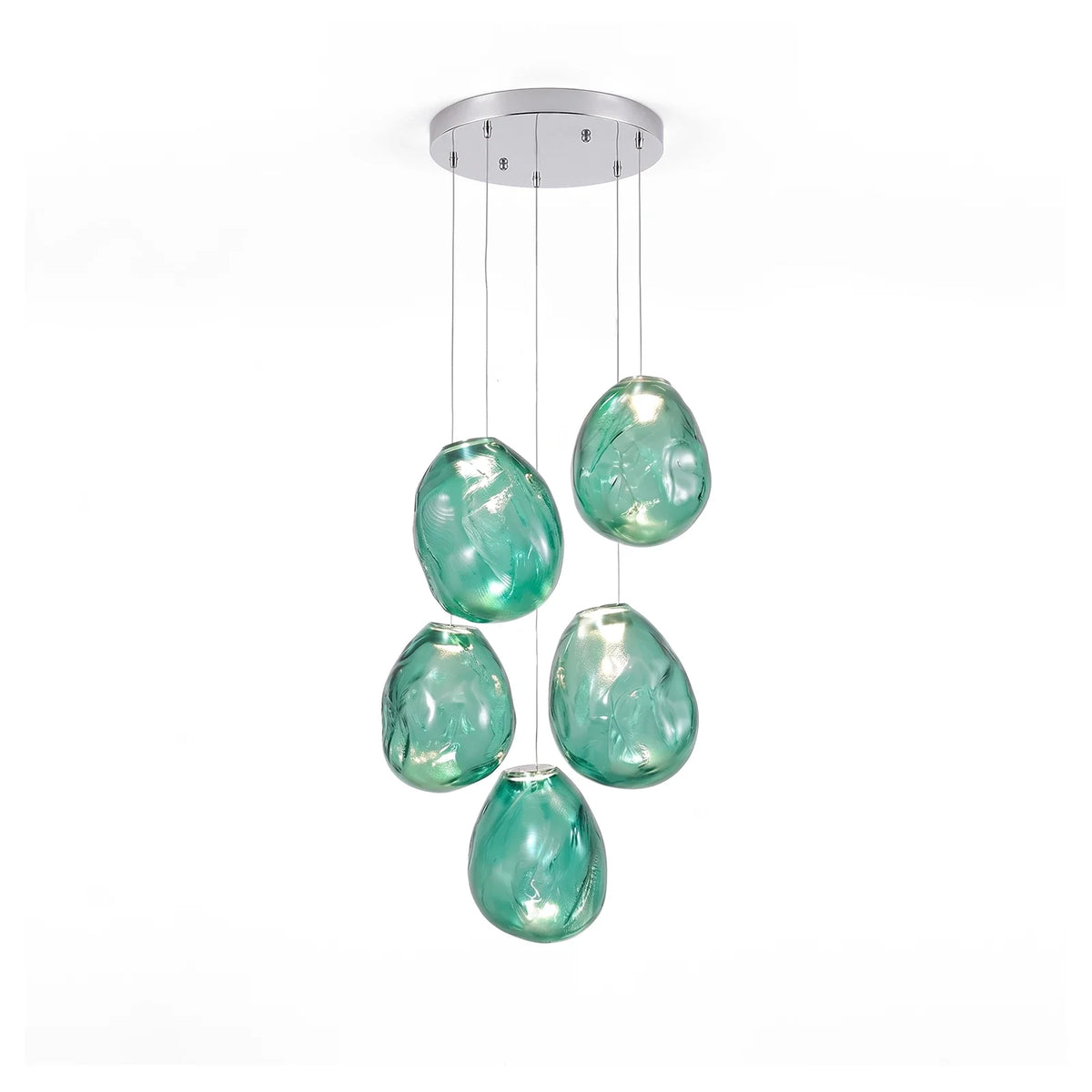 Calyra Textured Glass Pebble Chandelier