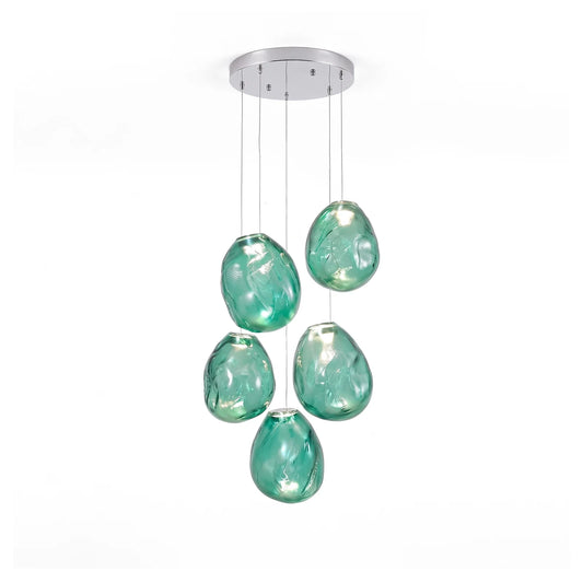 Calyra Textured Glass Pebble Chandelier