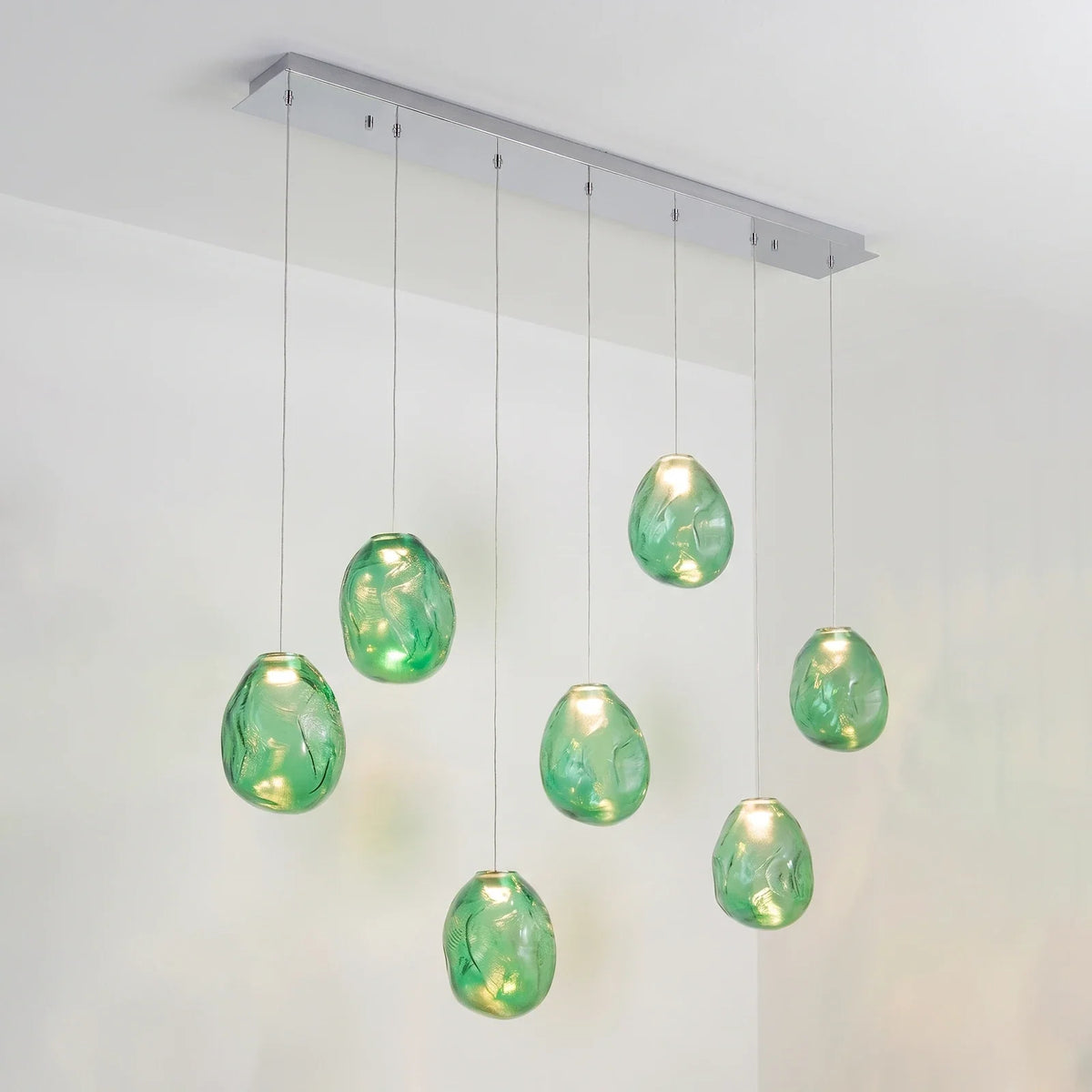 Calyra Textured Glass Pebble Chandelier – Glass detail 23