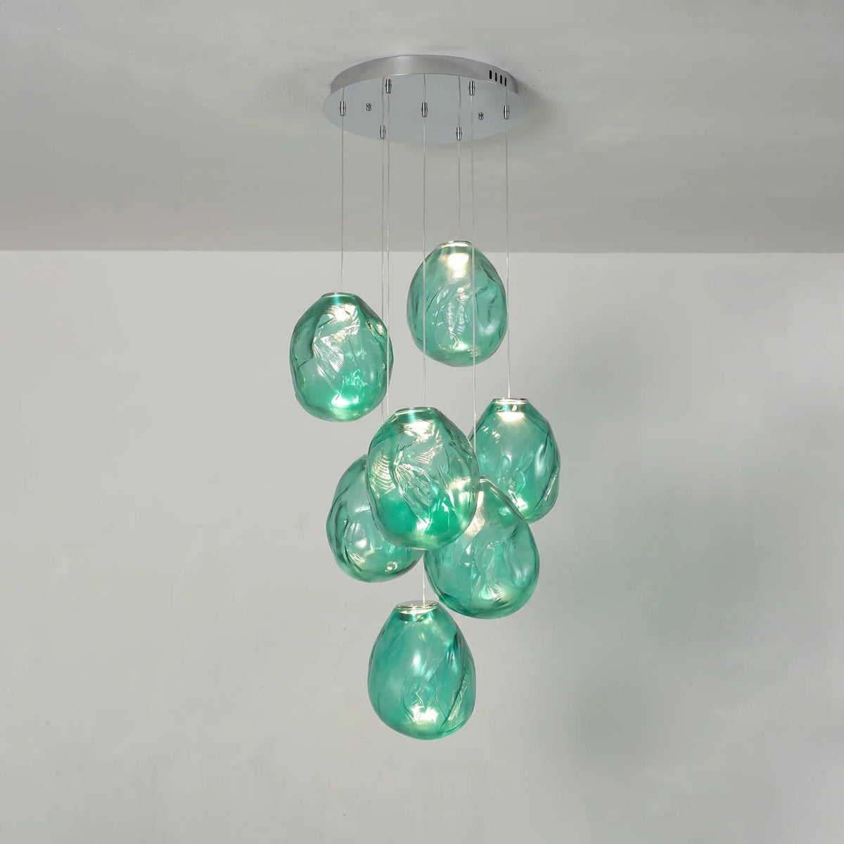 Calyra Textured Glass Pebble Chandelier – Glass detail 22