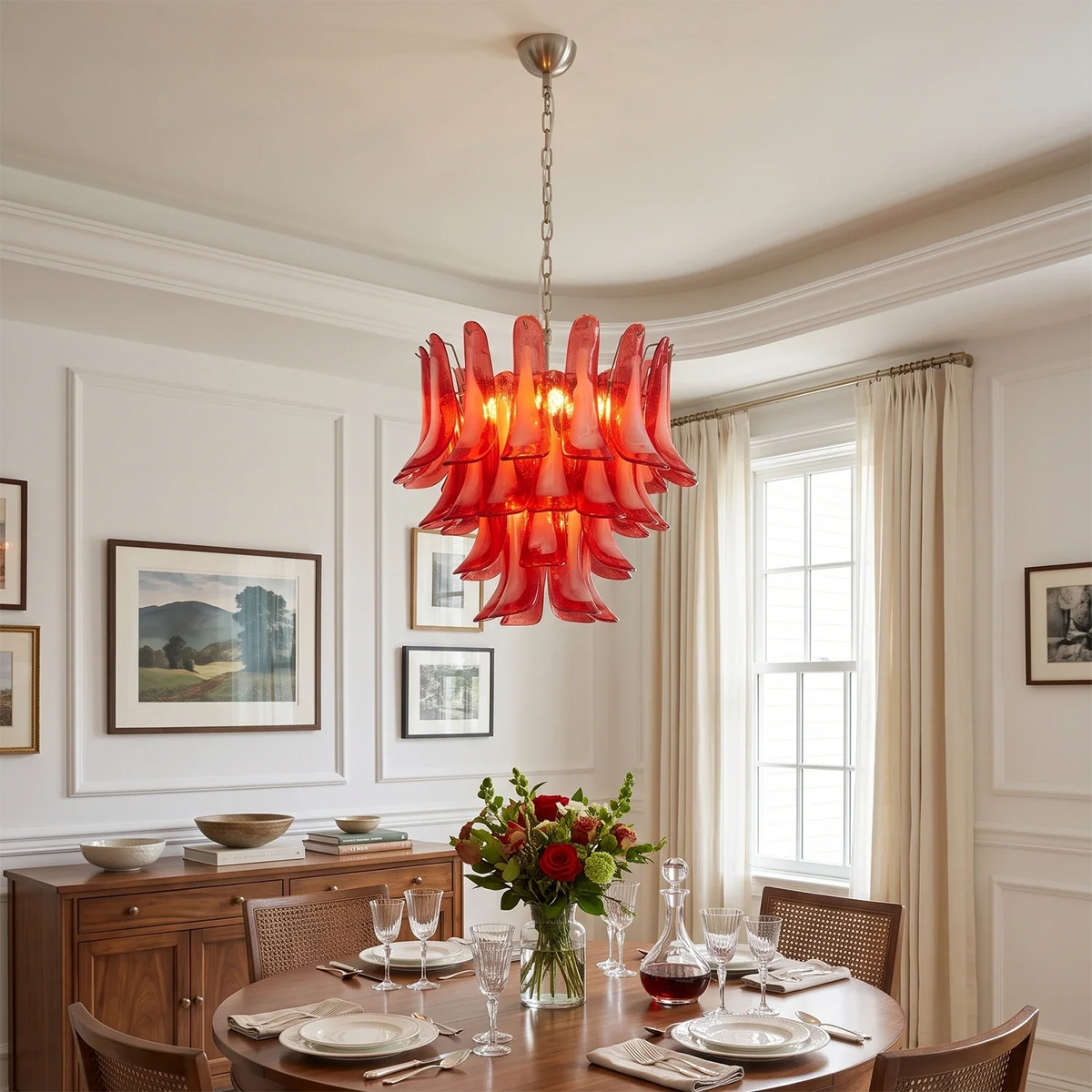 Camellia Glass Petal Chandelier – Glass detail 4