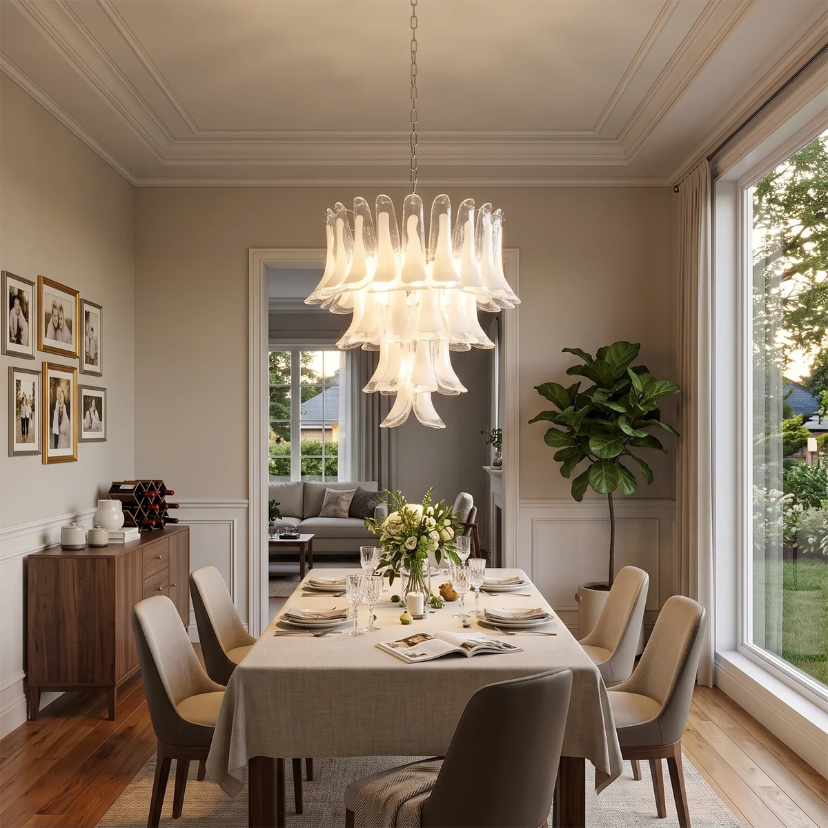 Camellia Glass Petal Chandelier – Glass detail 9