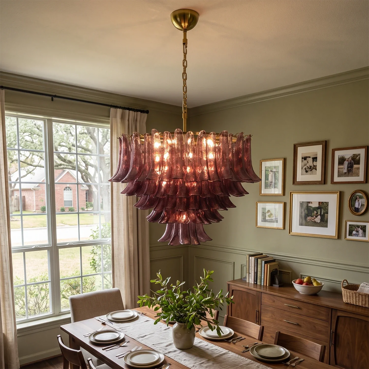 Camellia Glass Petal Chandelier – Glass detail 5
