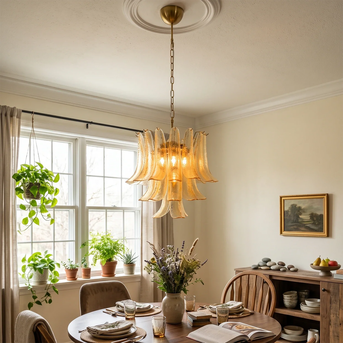 Camellia Glass Petal Chandelier – Glass detail 7