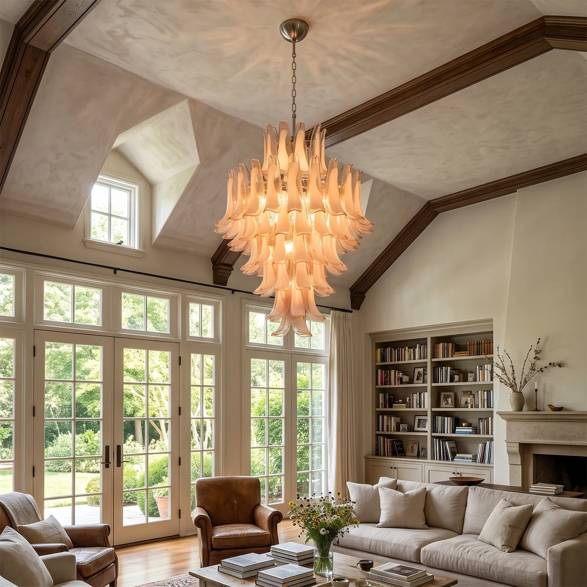 Camellia Glass Petal Chandelier – Glass detail 8