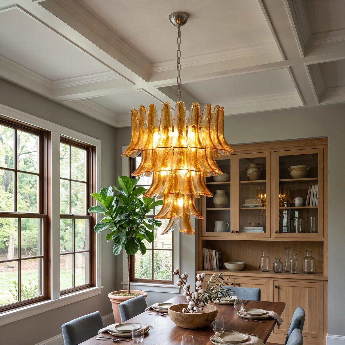 Camellia Glass Petal Chandelier – Glass detail 2