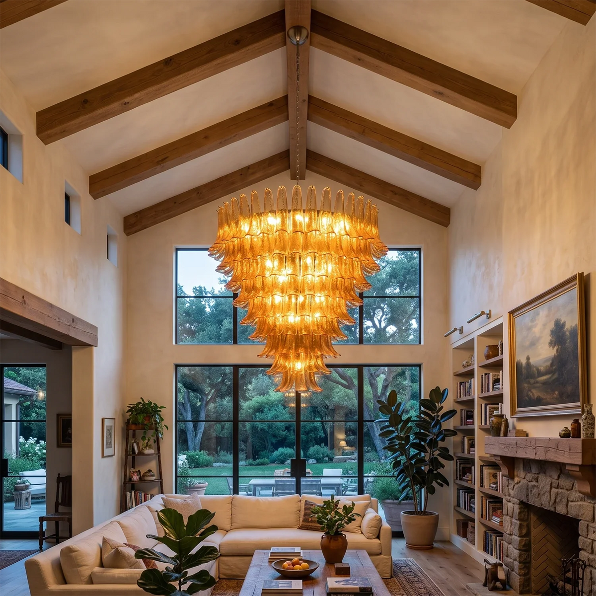 Camellia Glass Petal Chandelier – Glass detail 10
