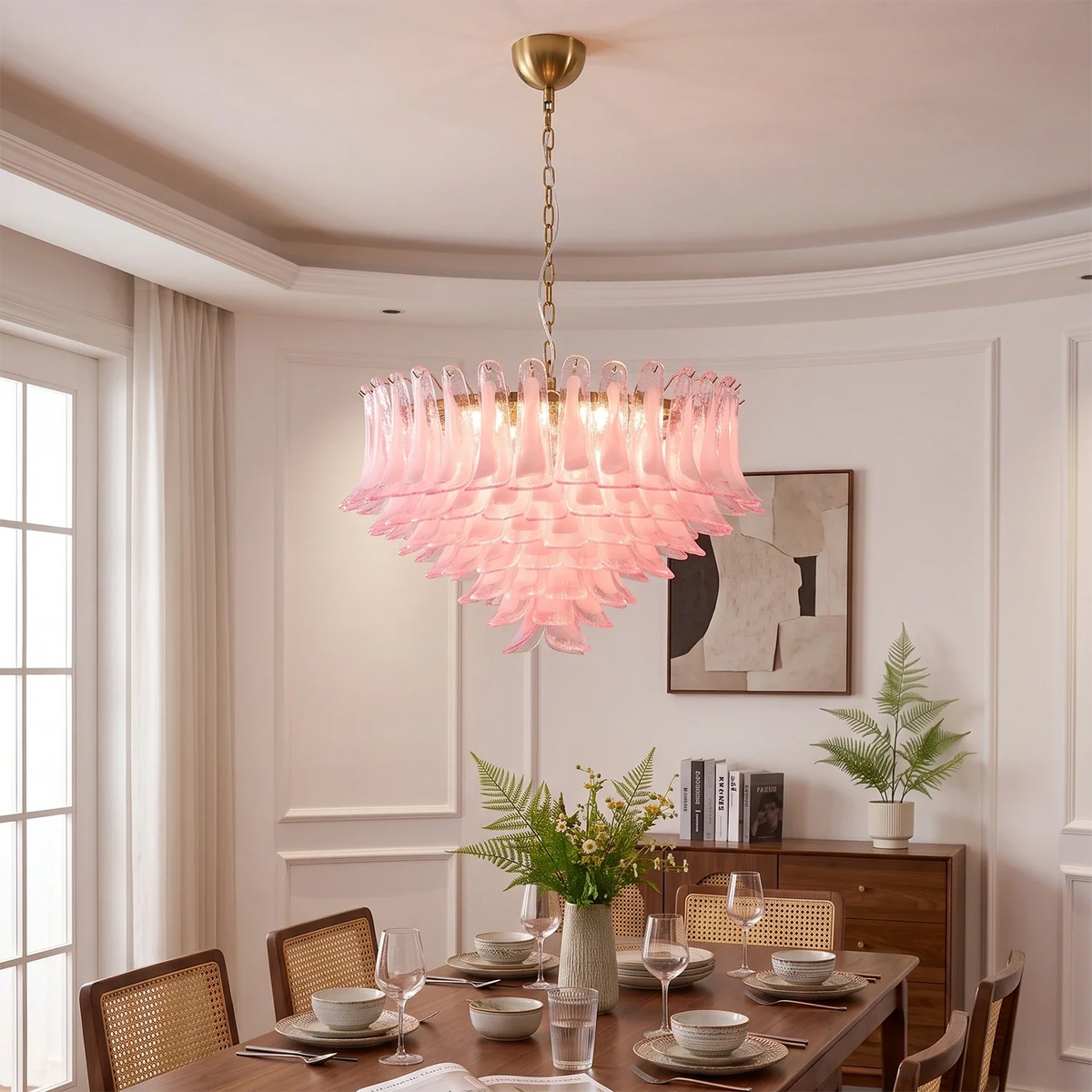 Camellia Glass Petal Chandelier – Glass detail 3