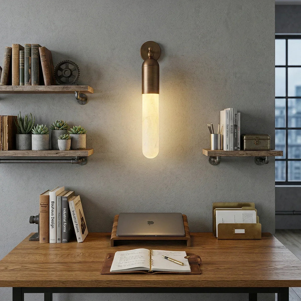 Capsule Linear Alabaster Wall Sconce – Alabaster detail 4