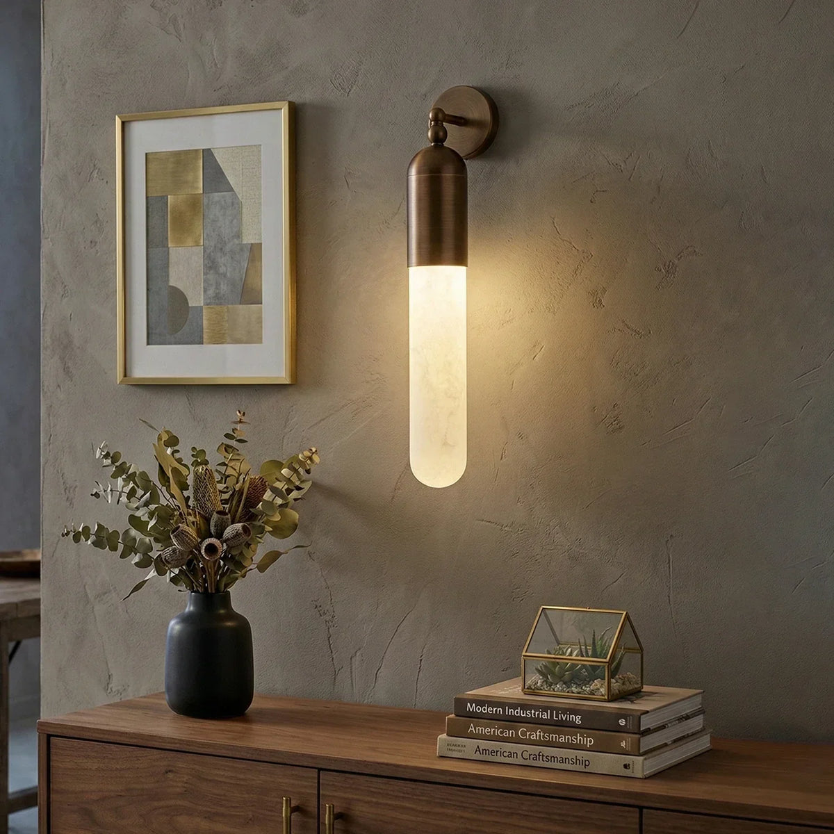 Capsule Linear Alabaster Wall Sconce – Alabaster detail 2