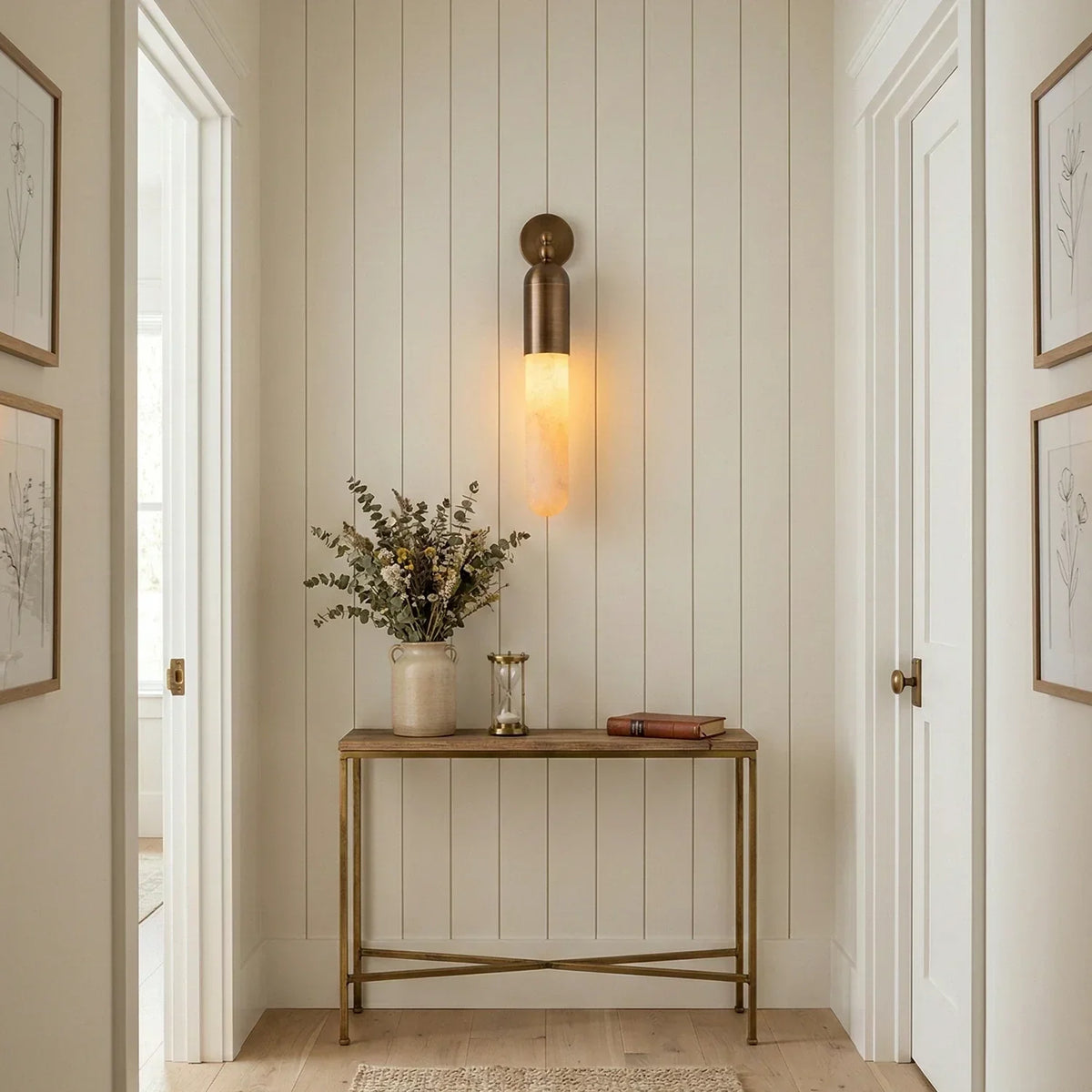 Capsule Linear Alabaster Wall Sconce – Alabaster detail 9