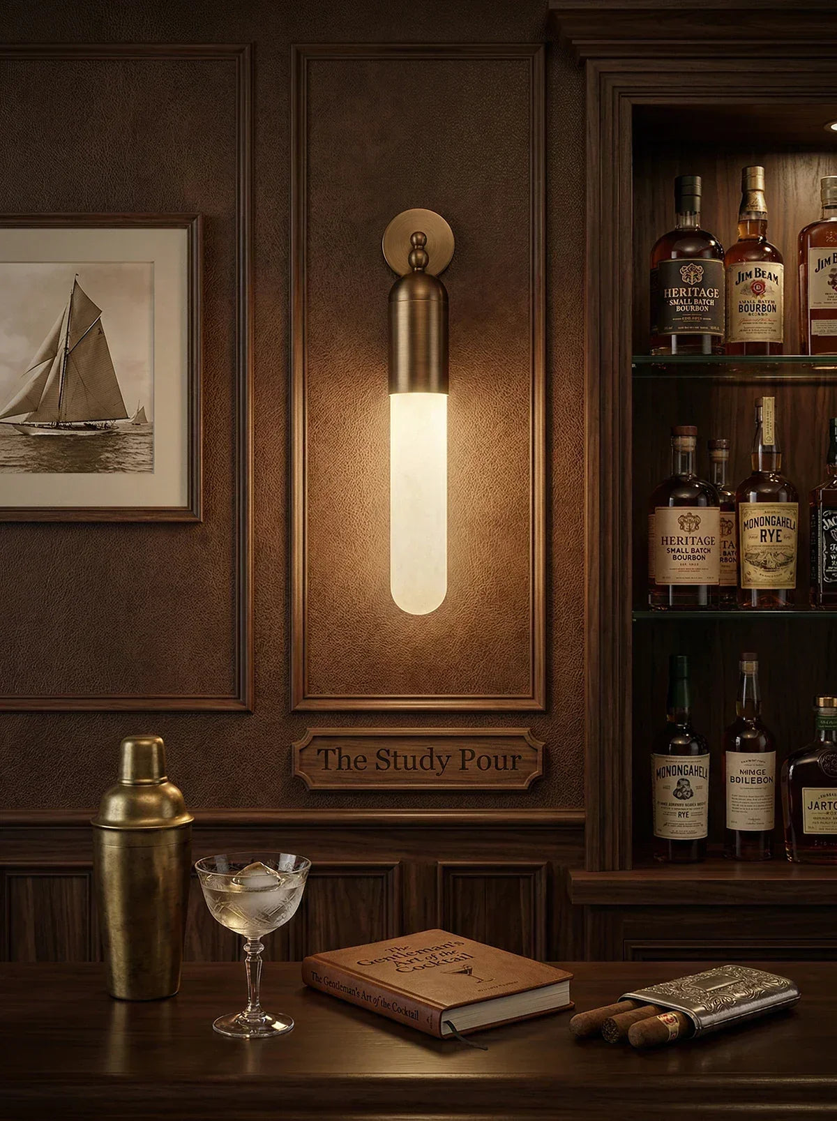 Capsule Linear Alabaster Wall Sconce – Alabaster detail 12