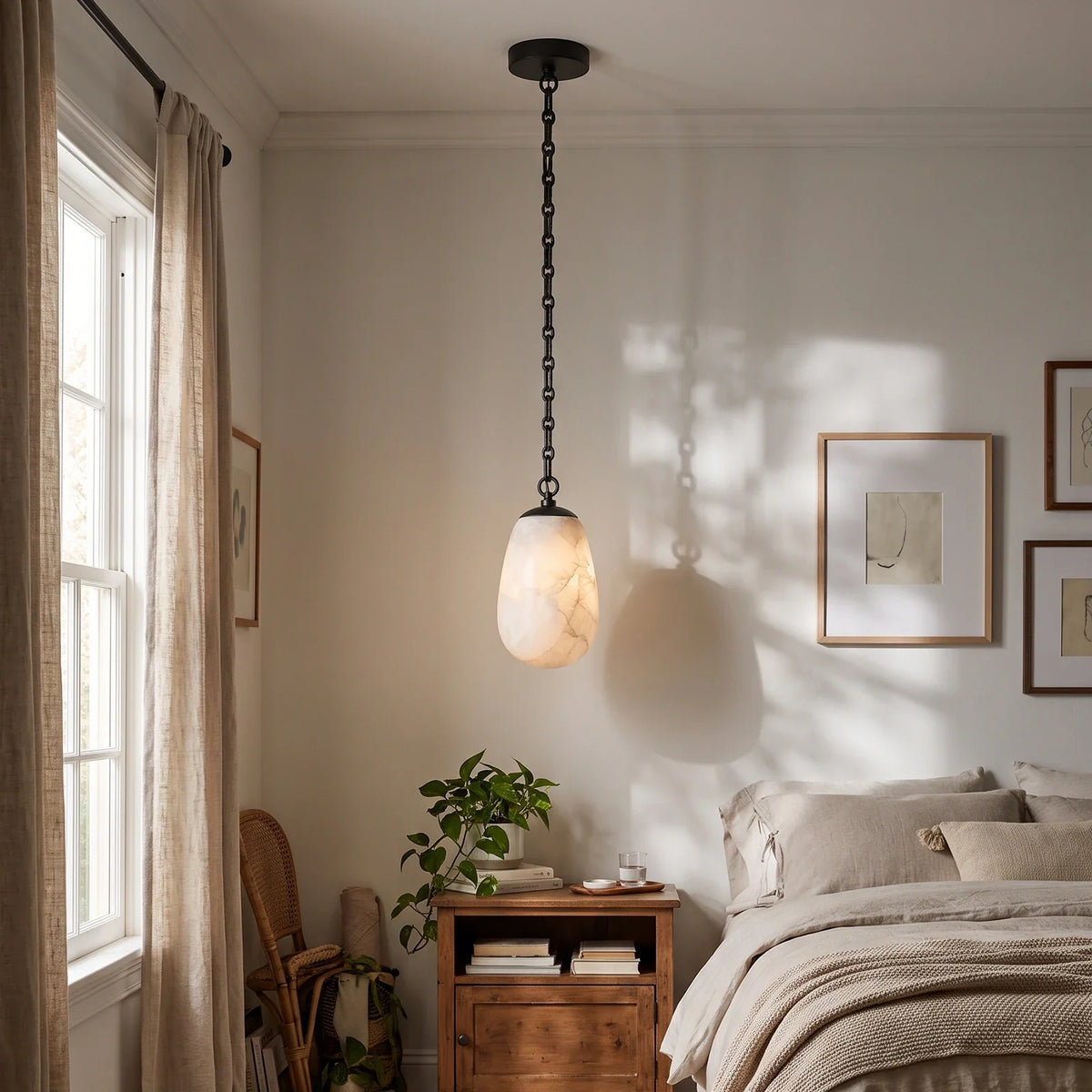 Cascade Alabaster Chain Chandelier – Alabaster detail 4