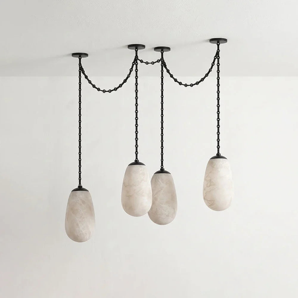 Cascade Alabaster Chain Chandelier – Alabaster detail 19