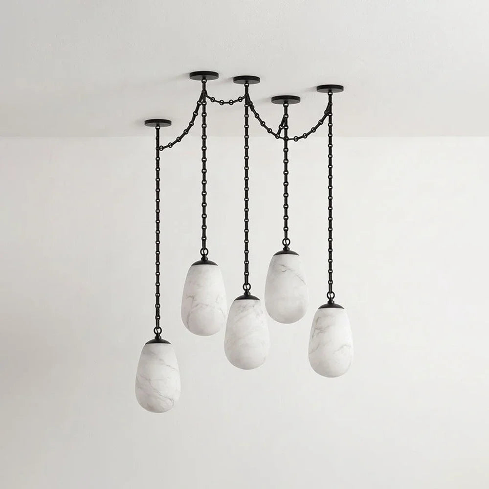 Cascade Alabaster Chain Chandelier – Alabaster detail 21