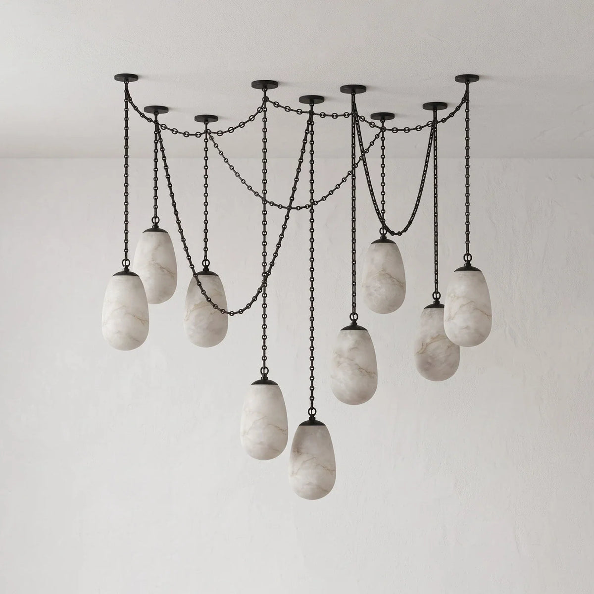 Cascade Alabaster Chain Chandelier – Alabaster detail 26