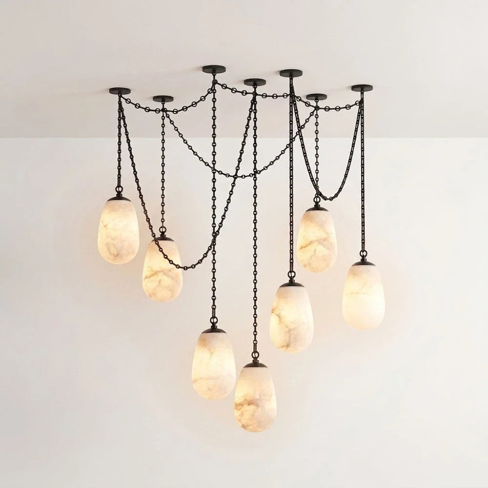 Cascade Alabaster Chain Chandelier – Alabaster detail 23