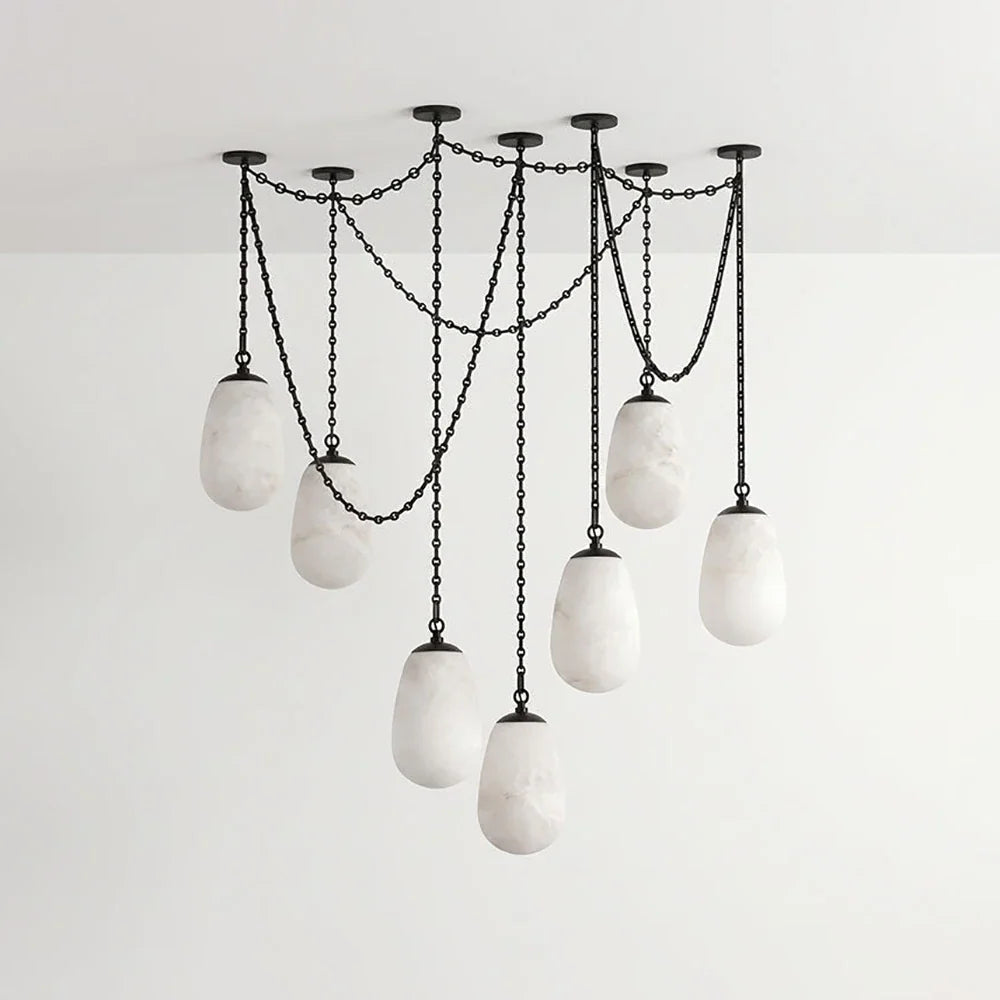 Cascade Alabaster Chain Chandelier – Alabaster detail 24