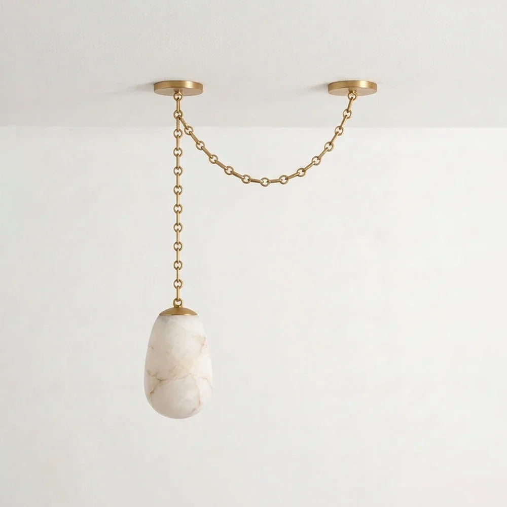 Cascade Alabaster Chain Chandelier – Alabaster detail 14