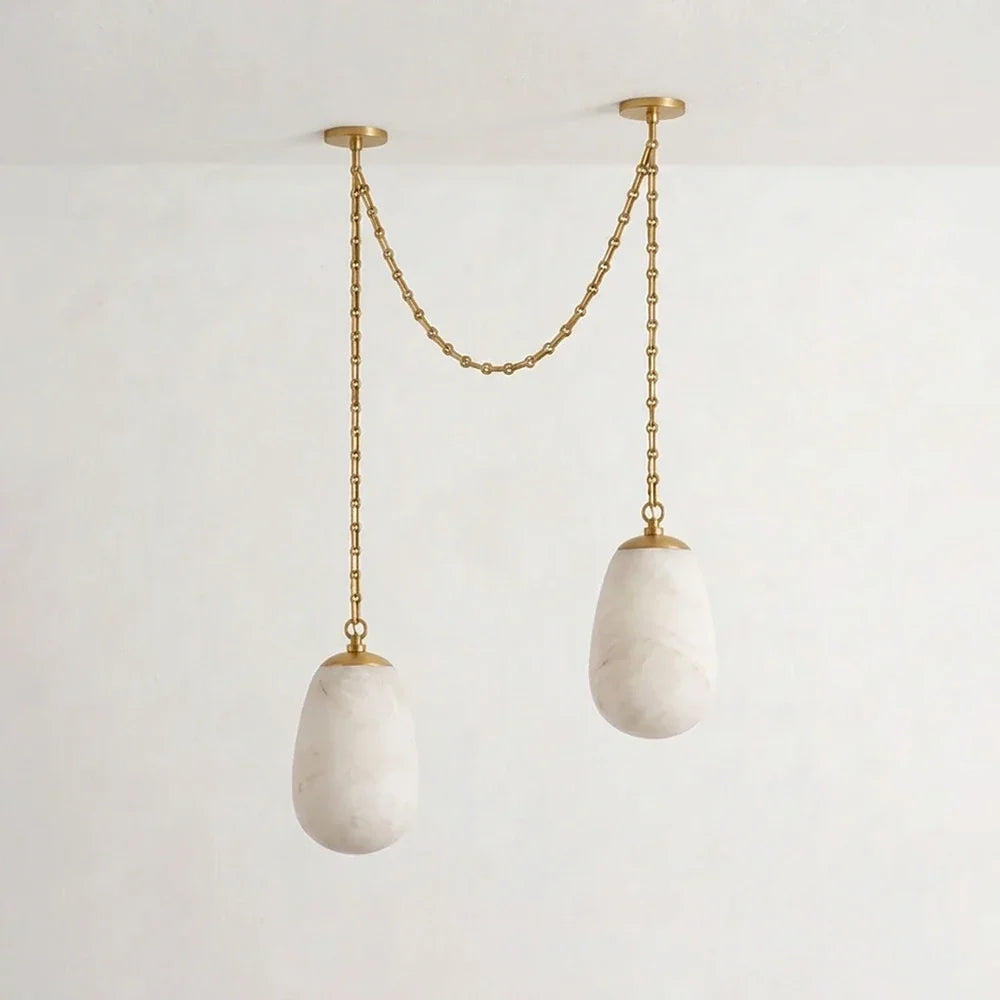 Cascade Alabaster Chain Chandelier – Alabaster detail 16