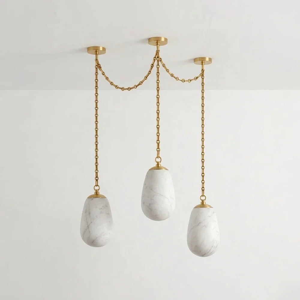 Cascade Alabaster Chain Chandelier – Alabaster detail 18