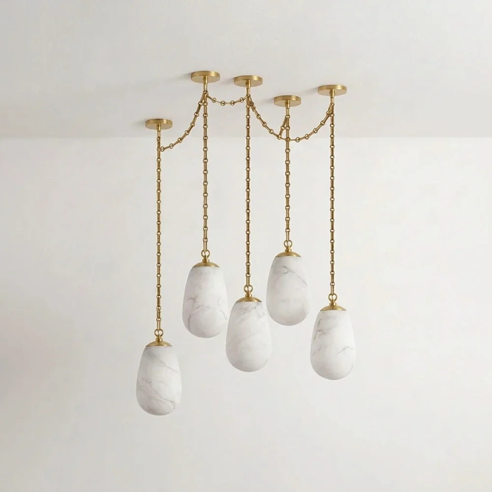 Cascade Alabaster Chain Chandelier – Alabaster detail 22